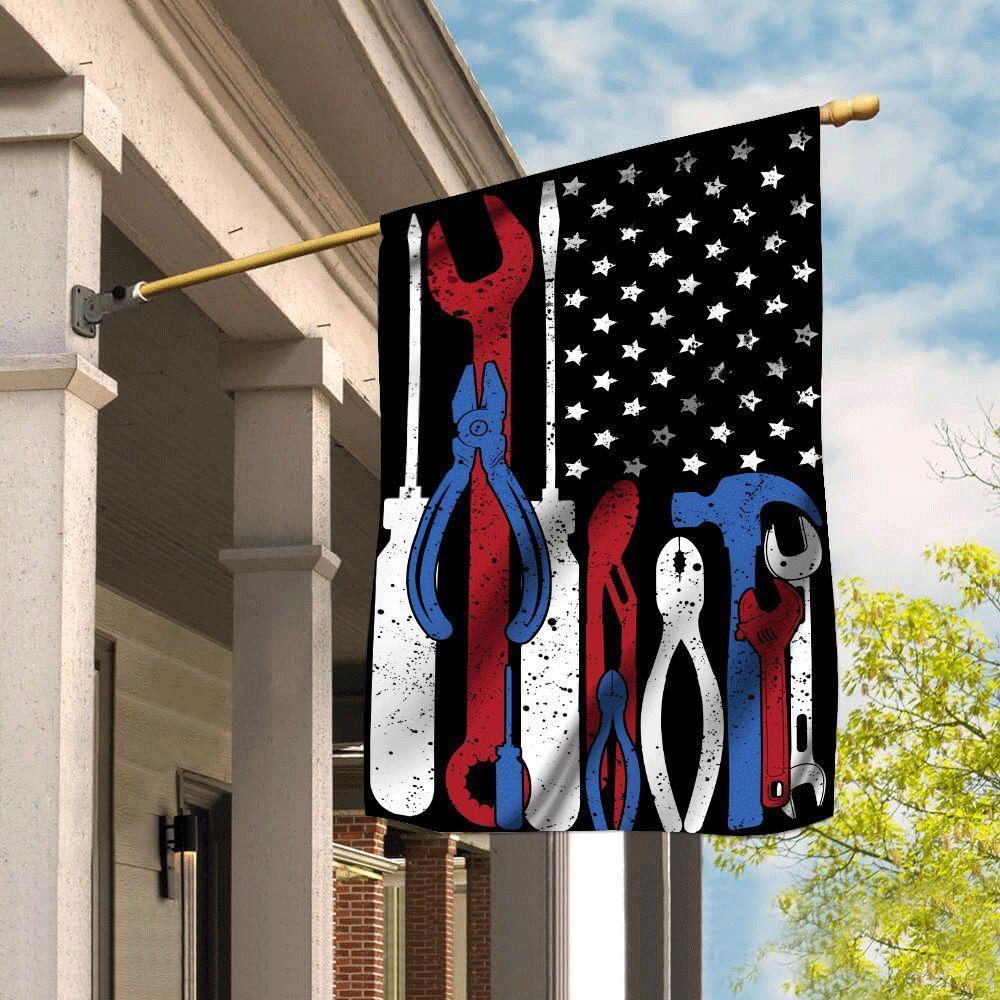 Mechanic Flag Mechanic Red White Blue - GIFTCUSTOM