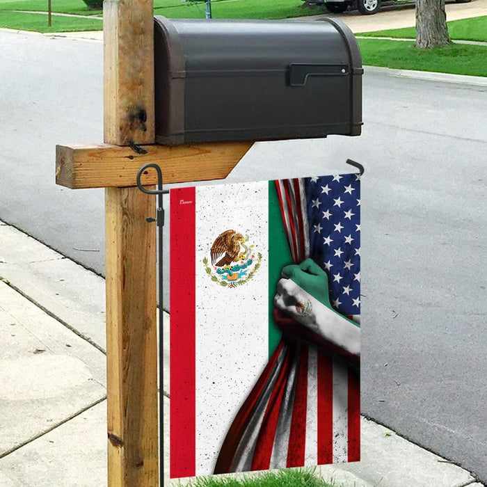 Mexican American Flag | Garden Flag | Double Sided House Flag - GIFTCUSTOM