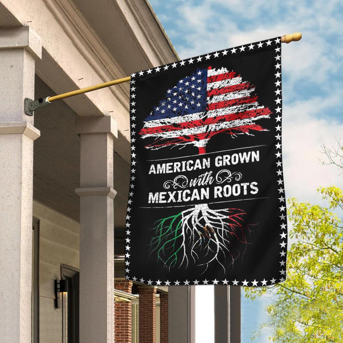 Mexican American Flag | Garden Flag | Double Sided House Flag - GIFTCUSTOM