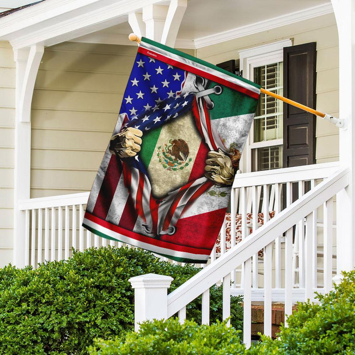 Mexican American Flag | Garden Flag | Double Sided House Flag - GIFTCUSTOM