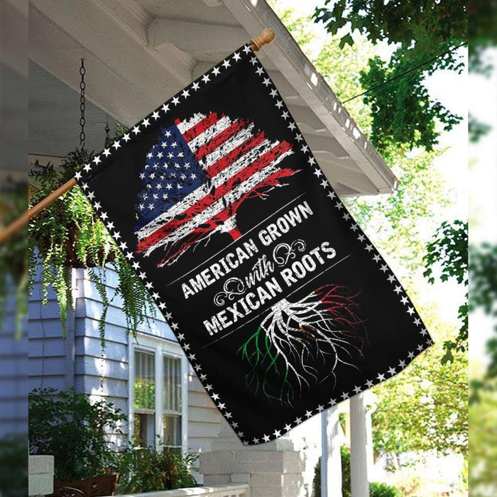 Mexican American Flag | Garden Flag | Double Sided House Flag - GIFTCUSTOM