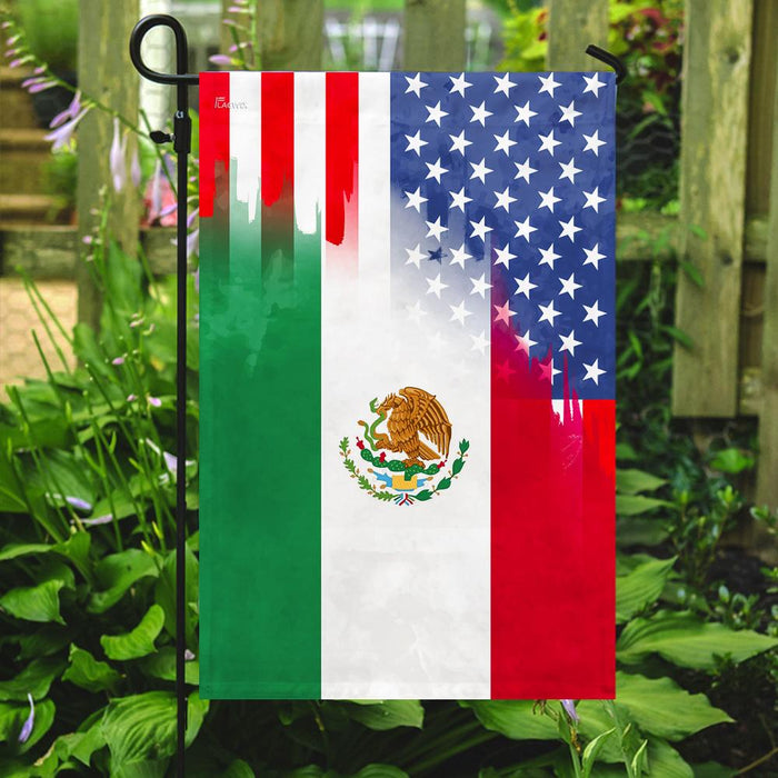 Mexican American Flag | Garden Flag | Double Sided House Flag - GIFTCUSTOM