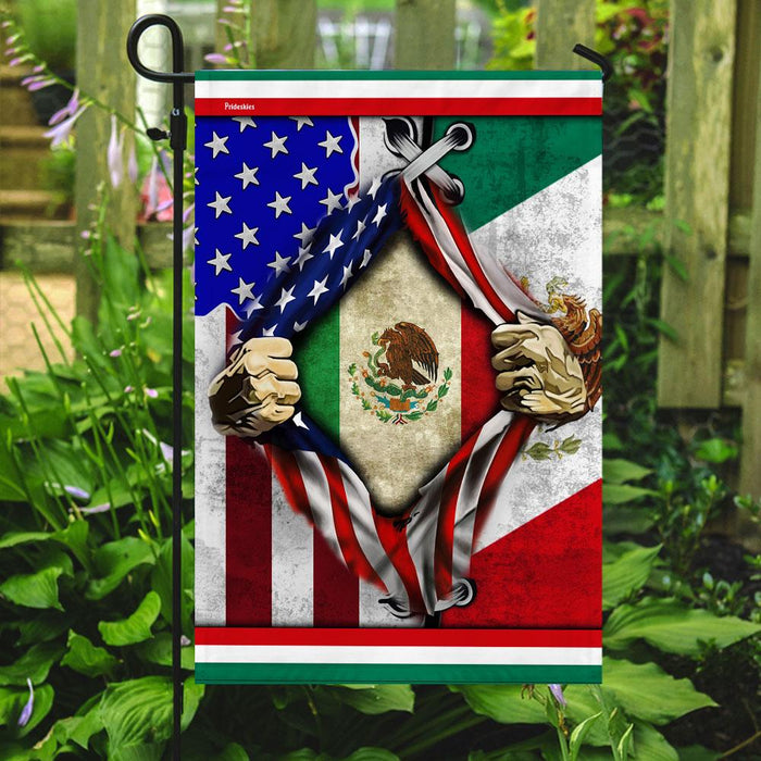 Mexican American Flag | Garden Flag | Double Sided House Flag - GIFTCUSTOM