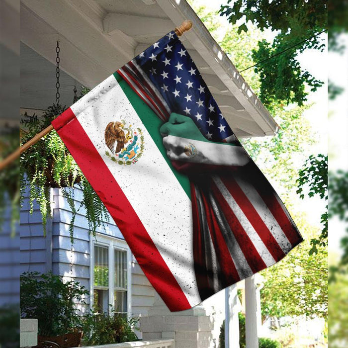 Mexican American Flag | Garden Flag | Double Sided House Flag - GIFTCUSTOM