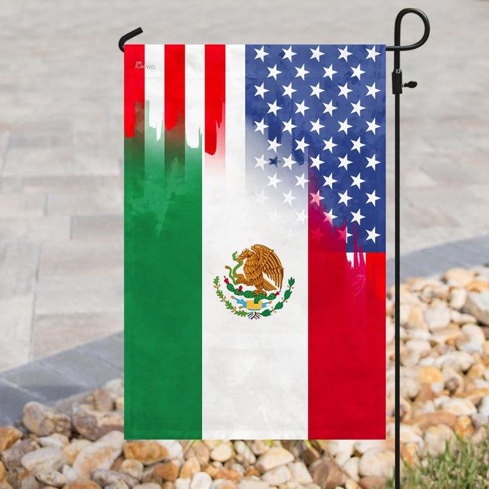 Mexican American Flag | Garden Flag | Double Sided House Flag - GIFTCUSTOM