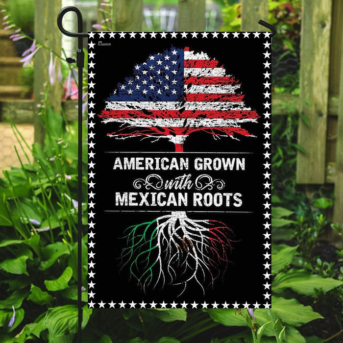 Mexican American Flag | Garden Flag | Double Sided House Flag - GIFTCUSTOM