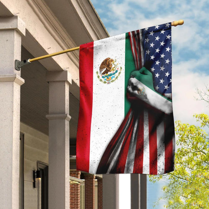 Mexican American Flag | Garden Flag | Double Sided House Flag - GIFTCUSTOM