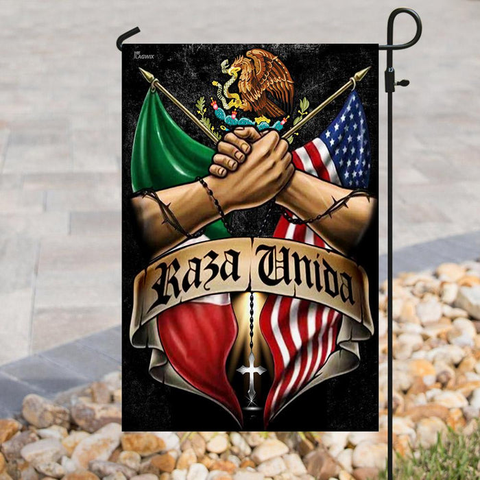 Mexican American Flag | Garden Flag | Double Sided House Flag - GIFTCUSTOM