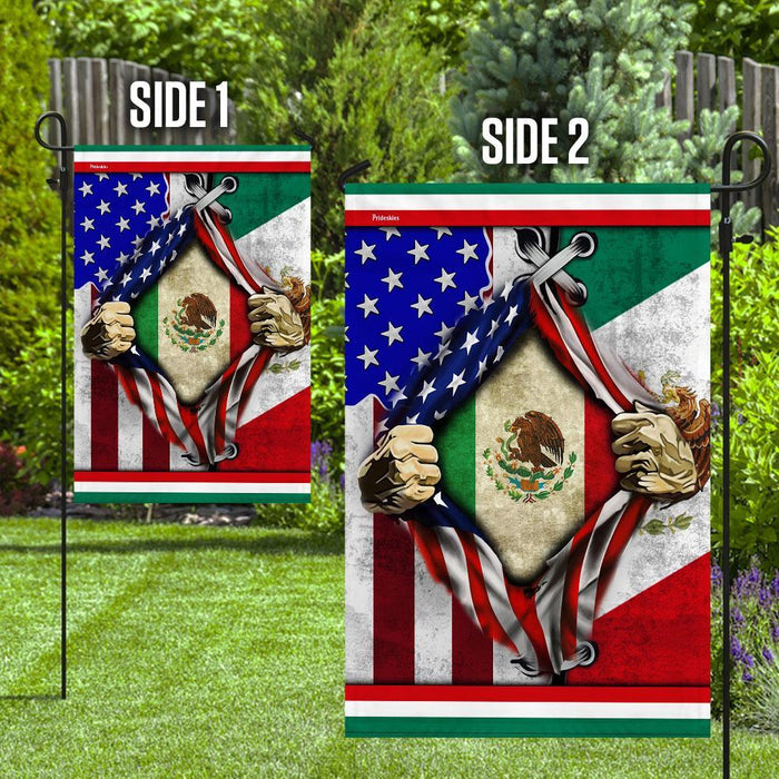 Mexican American Flag | Garden Flag | Double Sided House Flag - GIFTCUSTOM