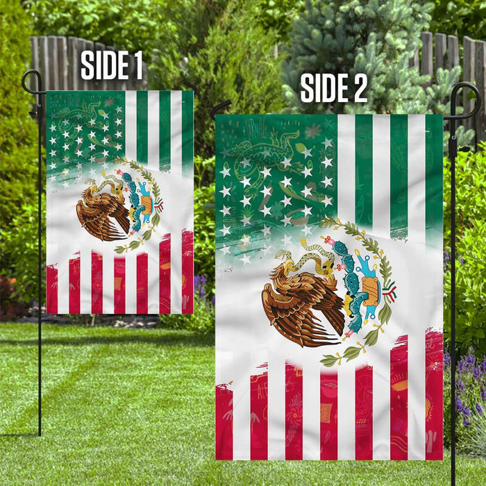 Mexican American Flag | Garden Flag | Double Sided House Flag - GIFTCUSTOM