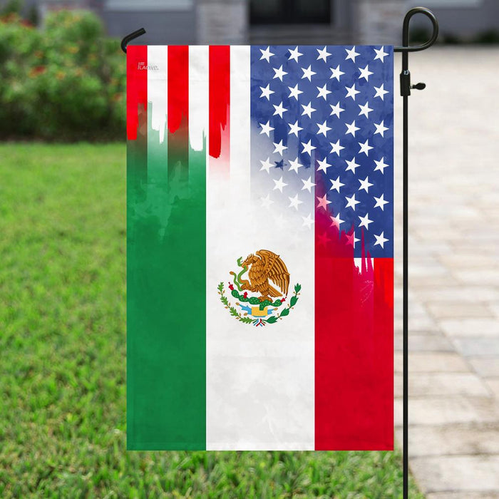 Mexican American Flag | Garden Flag | Double Sided House Flag - GIFTCUSTOM