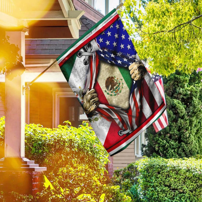 Mexican American Flag | Garden Flag | Double Sided House Flag - GIFTCUSTOM