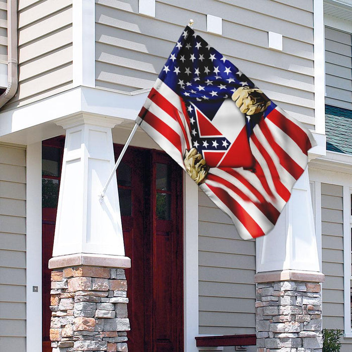 Mississippi And American Flag | Garden Flag | Double Sided House Flag - GIFTCUSTOM