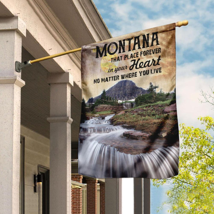 Montana Forever In Your Heart Flag | Garden Flag | Double Sided House Flag - GIFTCUSTOM