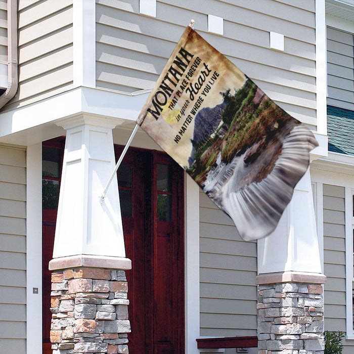 Montana Forever In Your Heart Flag | Garden Flag | Double Sided House Flag - GIFTCUSTOM