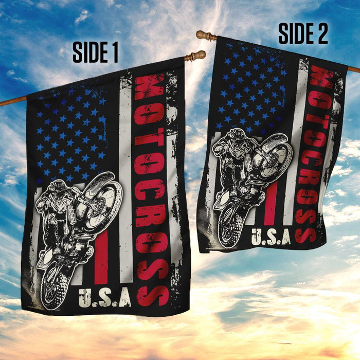 Motocross Dirt Bike Flag | Garden Flag | Double Sided House Flag - GIFTCUSTOM