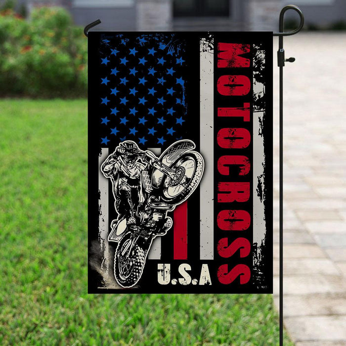 Motocross Dirt Bike Flag | Garden Flag | Double Sided House Flag - GIFTCUSTOM