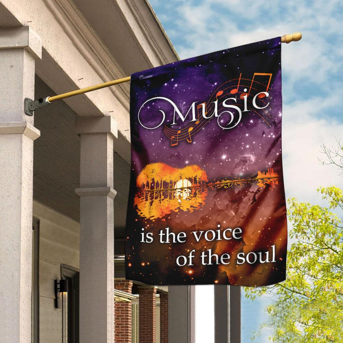 Music Is The Voice Of The Soul Guitar Flag | Garden Flag | Double Sided House Flag - GIFTCUSTOM