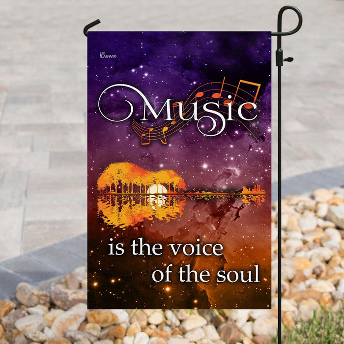 Music Is The Voice Of The Soul Guitar Flag | Garden Flag | Double Sided House Flag - GIFTCUSTOM