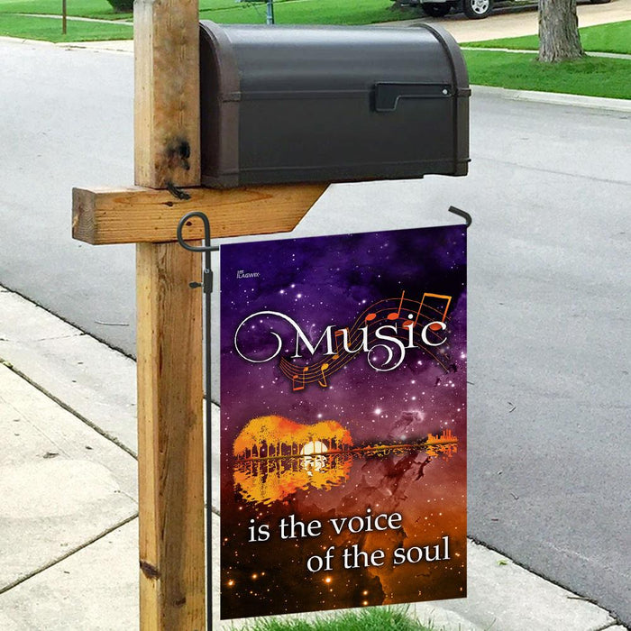 Music Is The Voice Of The Soul Guitar Flag | Garden Flag | Double Sided House Flag - GIFTCUSTOM