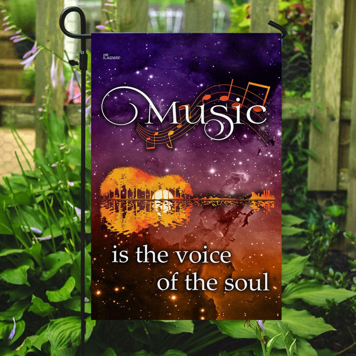 Music Is The Voice Of The Soul Guitar Flag | Garden Flag | Double Sided House Flag - GIFTCUSTOM