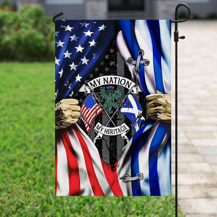 My Nation My Heritage ��� Scotland And American Flag | Garden Flag | Double Sided House Flag - GIFTCUSTOM