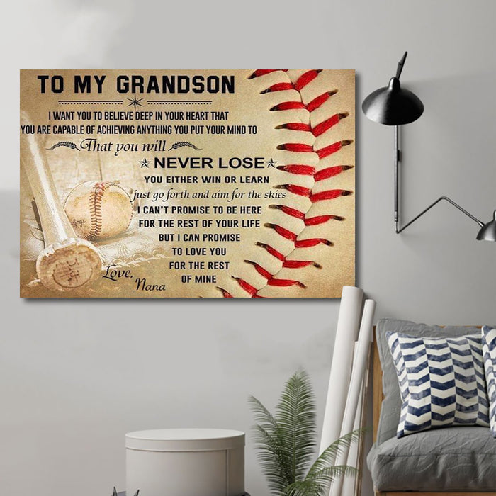 Nana To my Grandson Canvas and Poster wall decor visual art - GIFTCUSTOM