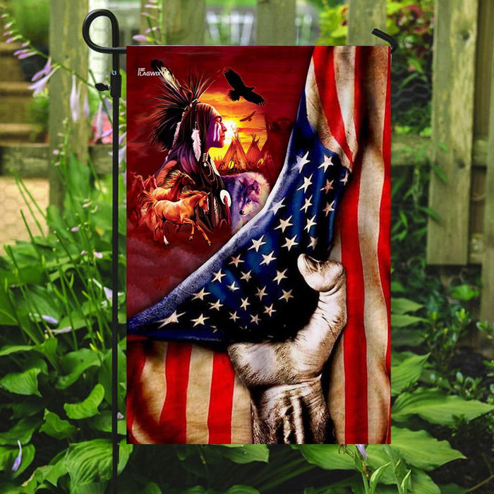 Native Ameican Flag | Garden Flag | Double Sided House Flag - GIFTCUSTOM