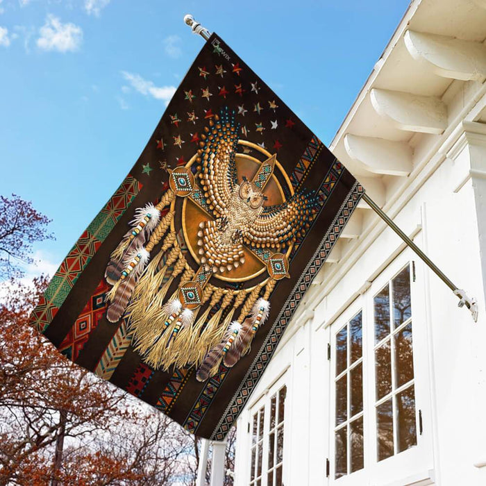 Native American Eagle Flag | Garden Flag | Double Sided House Flag - GIFTCUSTOM