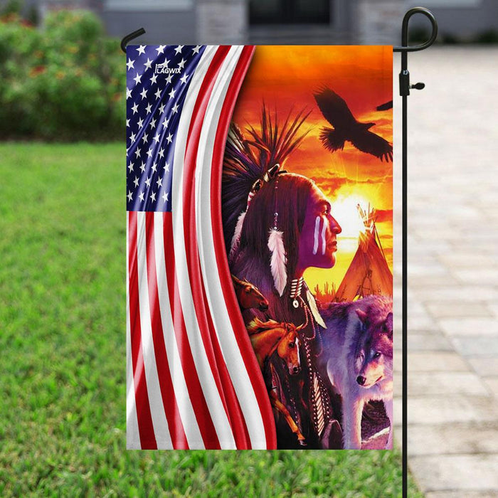 Natives Of The Lands American Flag | Garden Flag | Double Sided House Flag - GIFTCUSTOM