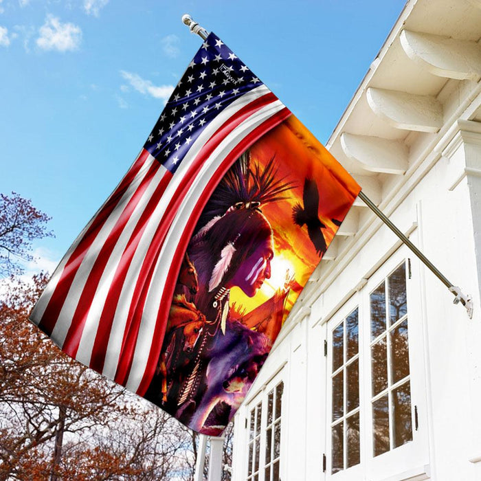 Natives Of The Lands American Flag | Garden Flag | Double Sided House Flag - GIFTCUSTOM