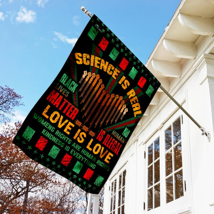 No Human Is Illegal, Love Is Love Flag | Garden Flag | Double Sided House Flag - GIFTCUSTOM