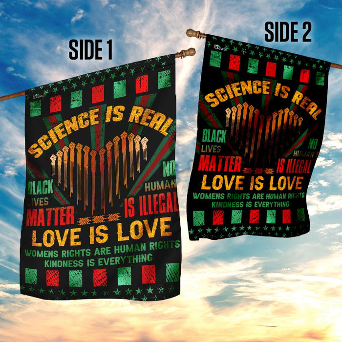 No Human Is Illegal, Love Is Love Flag | Garden Flag | Double Sided House Flag - GIFTCUSTOM