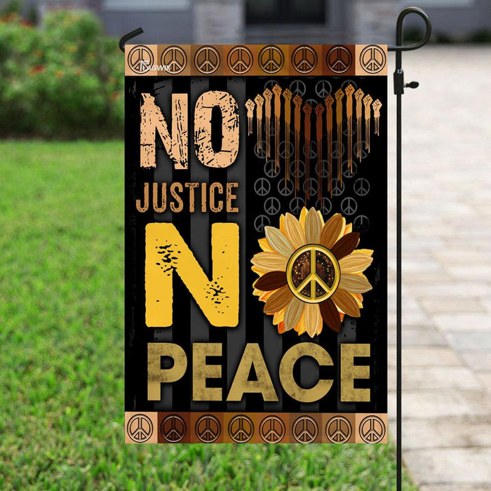 No Justice No Peace Flag | Garden Flag | Double Sided House Flag - GIFTCUSTOM