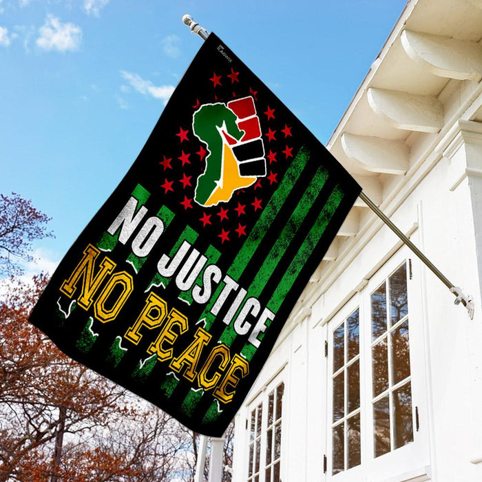 No Justice No Peace. Juneteenth Flag | Garden Flag | Double Sided House Flag - GIFTCUSTOM