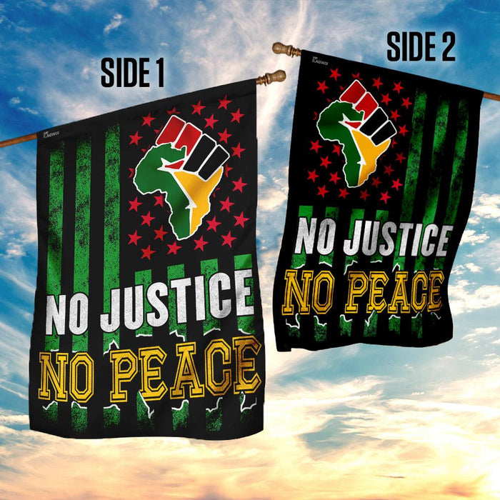 No Justice No Peace. Juneteenth Flag | Garden Flag | Double Sided House Flag - GIFTCUSTOM