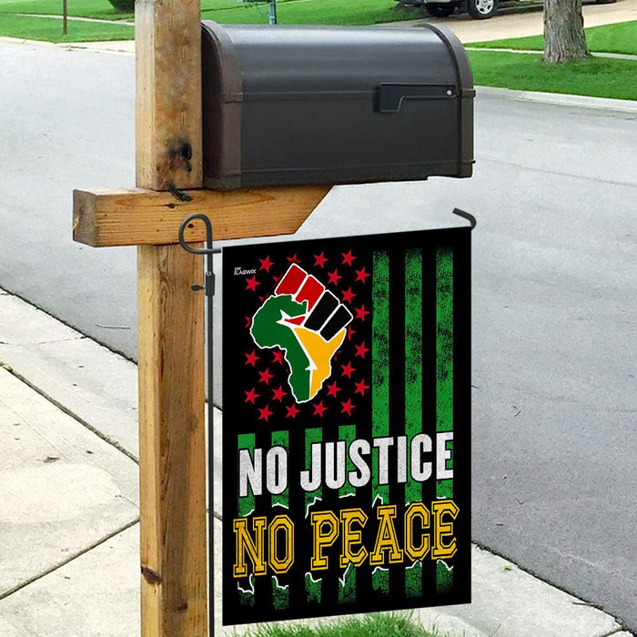 No Justice No Peace. Juneteenth Flag | Garden Flag | Double Sided House Flag - GIFTCUSTOM