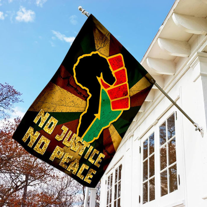 No Justice No Peace Proud Africa Flag | Garden Flag | Double Sided House Flag - GIFTCUSTOM