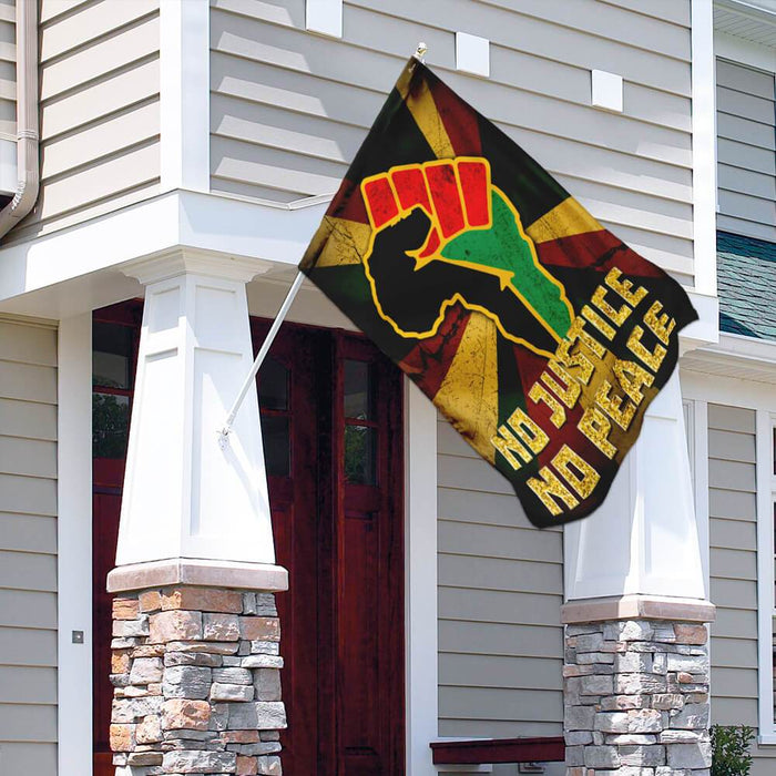 No Justice No Peace Proud Africa Flag | Garden Flag | Double Sided House Flag - GIFTCUSTOM