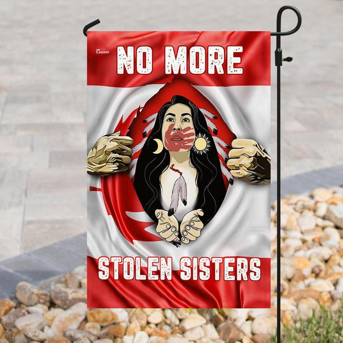 No More Stolen Sister Canadian Flag | Garden Flag | Double Sided House Flag - GIFTCUSTOM