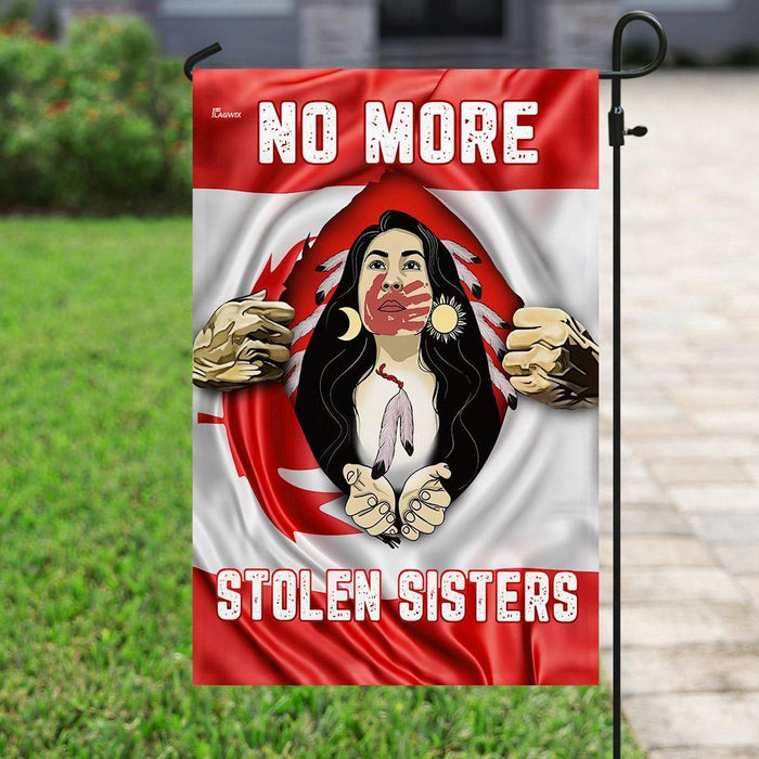 No More Stolen Sister Canadian Flag | Garden Flag | Double Sided House Flag - GIFTCUSTOM