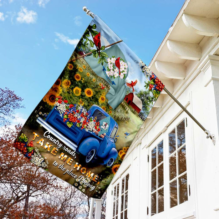 North Carolina Country Roads Flag | Garden Flag | Double Sided House Flag - GIFTCUSTOM