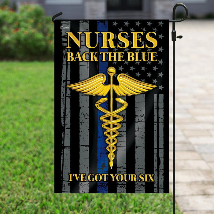 Nurses Back The Blue Flag | Garden Flag | Double Sided House Flag - GIFTCUSTOM