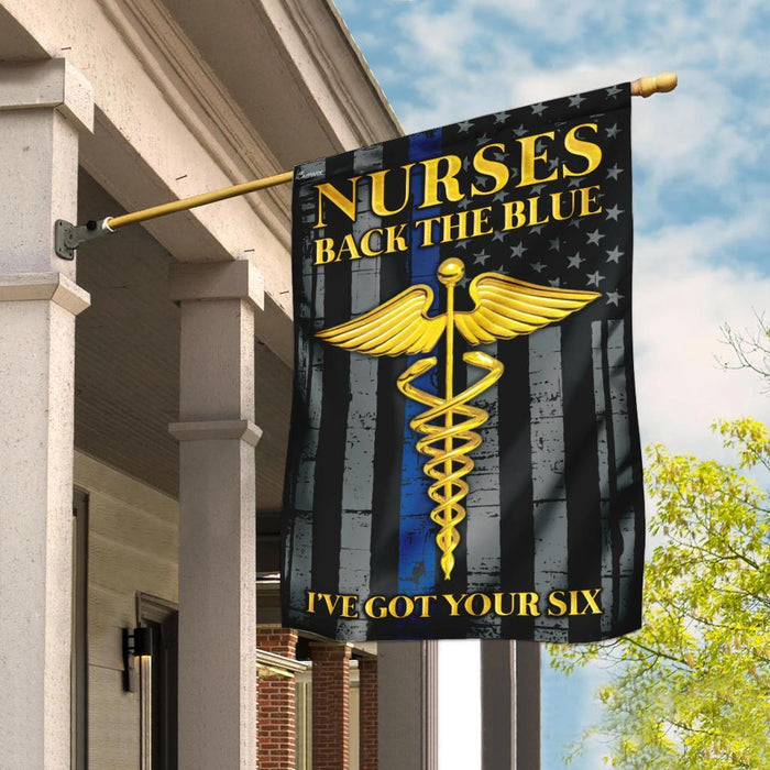 Nurses Back The Blue Flag | Garden Flag | Double Sided House Flag - GIFTCUSTOM