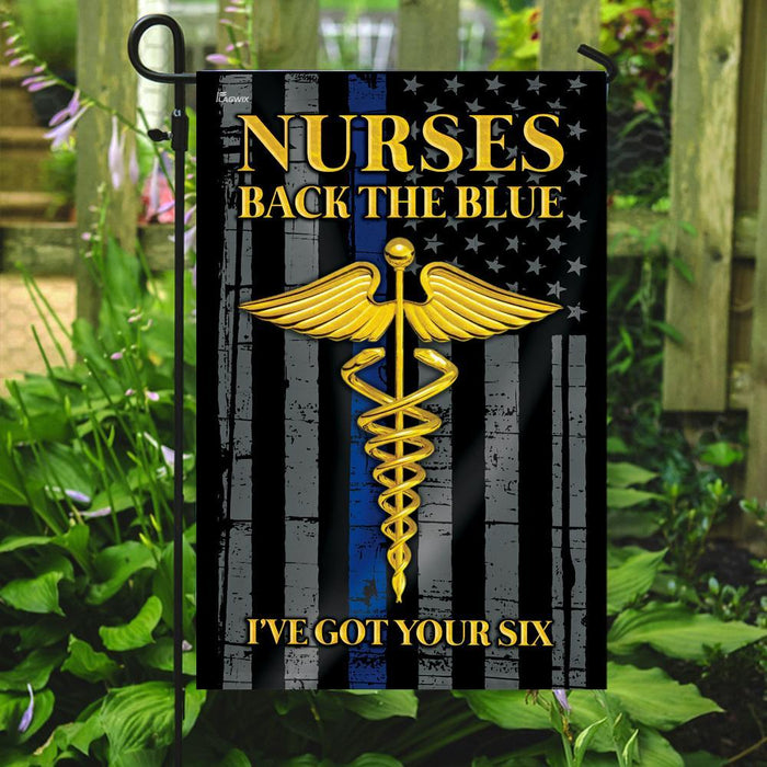 Nurses Back The Blue Flag | Garden Flag | Double Sided House Flag - GIFTCUSTOM