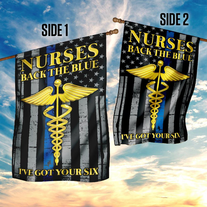 Nurses Back The Blue Flag | Garden Flag | Double Sided House Flag - GIFTCUSTOM