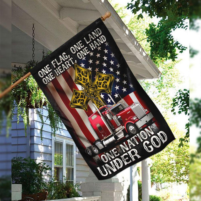 One Flag One Land ��� Truck Flag | Garden Flag | Double Sided House Flag - GIFTCUSTOM