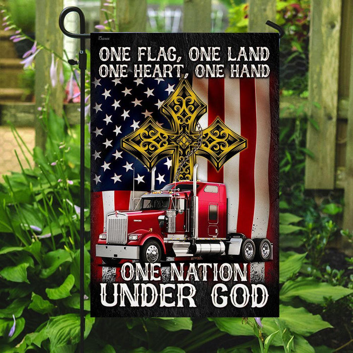 One Flag One Land ��� Truck Flag | Garden Flag | Double Sided House Flag - GIFTCUSTOM