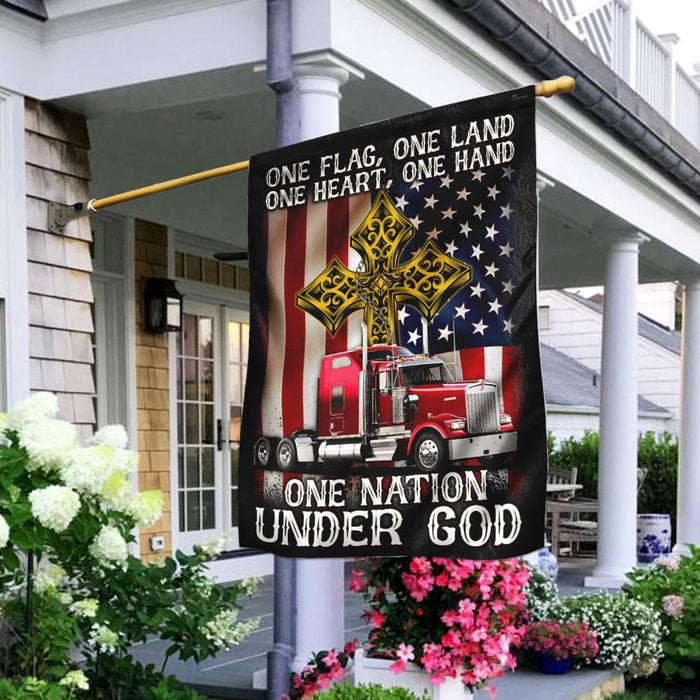 One Flag One Land ��� Truck Flag | Garden Flag | Double Sided House Flag - GIFTCUSTOM