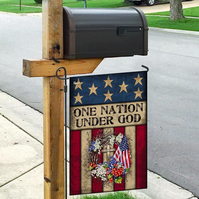 One Nation Under God Flag | Garden Flag | Double Sided House Flag - GIFTCUSTOM